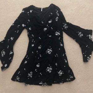 Free People Black Floral Dress
